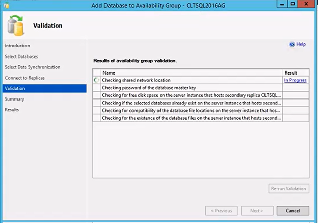 Validating the Availability Group